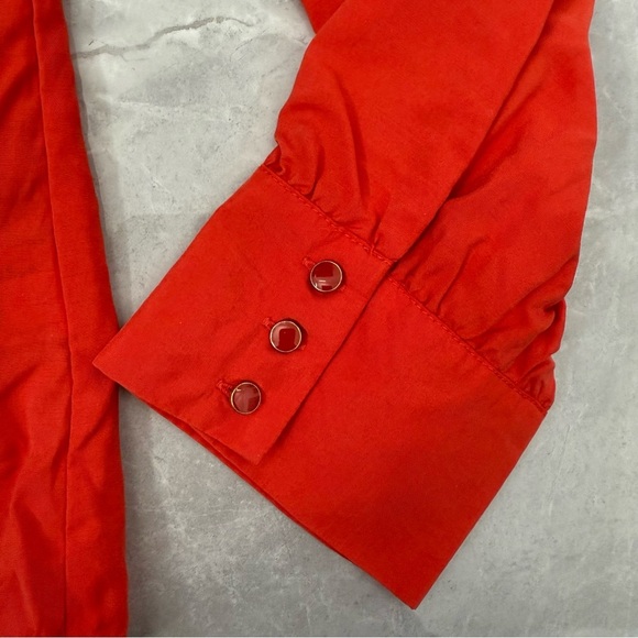 Women’s Merona Target Ruffle Neck Button Tie Long Sleeve Shirt Large - Picture 9 of 16